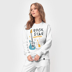 Костюм хлопковый женский Rok Star Music, цвет: белый — фото 2