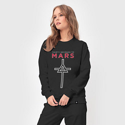 Костюм хлопковый женский 30 Seconds To Mars, logo, цвет: черный — фото 2