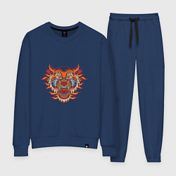 Костюм хлопковый женский Tiger Fire, цвет: тёмно-синий