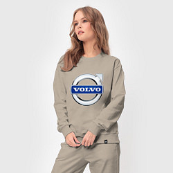 Костюм хлопковый женский Volvo, логотип, цвет: миндальный — фото 2