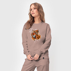 Костюм хлопковый женский Tiger Stay real, цвет: пыльно-розовый — фото 2