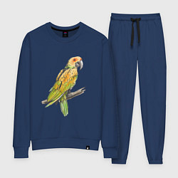 Костюм хлопковый женский Любимый попугай, цвет: тёмно-синий