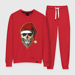 Костюм хлопковый женский Santa Skull, цвет: красный