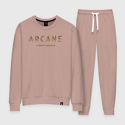 Костюм хлопковый женский Arcane logo, цвет: пыльно-розовый