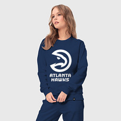 Костюм хлопковый женский Атланта Хокс, Atlanta Hawks, цвет: тёмно-синий — фото 2