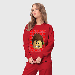 Костюм хлопковый женский ROBLOX RED LOGO LEGO FACE, цвет: красный — фото 2