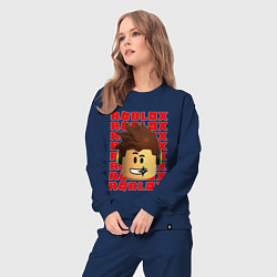 Костюм хлопковый женский ROBLOX RED LOGO LEGO FACE, цвет: тёмно-синий — фото 2