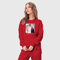 Костюм хлопковый женский Фото Адам & Гага, цвет: красный — фото 2
