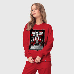 Костюм хлопковый женский БУМАЖНЫЙ ДОМ ПОСТЕР С ГЛАВНЫМИ ГЕРОЯМИ, цвет: красный — фото 2