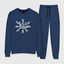 Костюм хлопковый женский Snowflake Let it snow, цвет: тёмно-синий