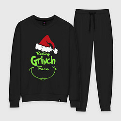 Костюм хлопковый женский Resting Grinch Face, цвет: черный