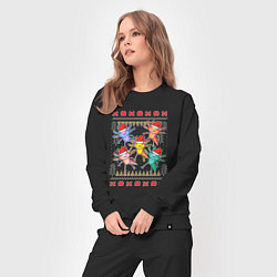 Костюм хлопковый женский Аксолотль рождественский свитер, цвет: черный — фото 2