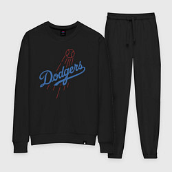 Костюм хлопковый женский Los Angeles Dodgers baseball, цвет: черный