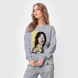 Костюм хлопковый женский Andy Warhol - Mick Jagger pop art, цвет: меланж — фото 2