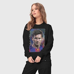 Костюм хлопковый женский Lionel Messi - striker, Barcelona, цвет: черный — фото 2