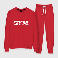 Костюм хлопковый женский GYM- образ жизни, цвет: красный