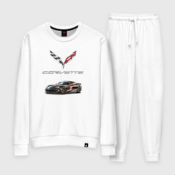 Костюм хлопковый женский Chevrolet Corvette - Motorsport racing team, цвет: белый
