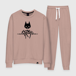 Костюм хлопковый женский Stray: Black Logo, цвет: пыльно-розовый