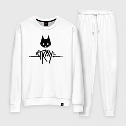 Костюм хлопковый женский Stray: Black Logo, цвет: белый