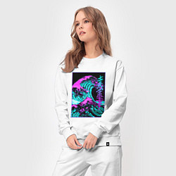 Костюм хлопковый женский НЕОНОВАЯ ВОЛНА, ЯПОНИЯ, ФУДЗИЯМА JAPAN NEON, цвет: белый — фото 2