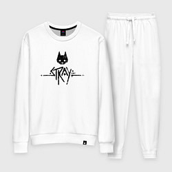 Костюм хлопковый женский Stray: Black Logo, цвет: белый
