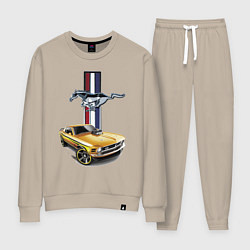 Костюм хлопковый женский Mustang motorsport, цвет: миндальный