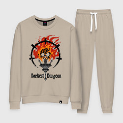 Костюм хлопковый женский Darkest Dungeon: skull logo, цвет: миндальный