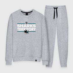 Костюм хлопковый женский SHARKS TERRITORY САН-ХОСЕ ШАРКС, цвет: меланж