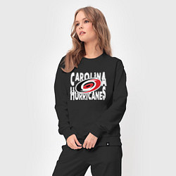 Костюм хлопковый женский Каролина Харрикейнз, Carolina Hurricanes, цвет: черный — фото 2