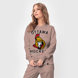 Костюм хлопковый женский OTTAWA SENATORS ОТТАВА СЕНАТОРЗ, цвет: пыльно-розовый — фото 2