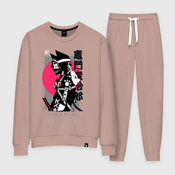 Костюм хлопковый женский Клинок, рассекающий демонов - red sun, цвет: пыльно-розовый