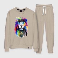 Костюм хлопковый женский Color lion! Neon!, цвет: миндальный