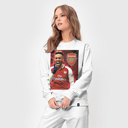 Костюм хлопковый женский Arsenal, Pierre-Emerick Aubameyang, цвет: белый — фото 2