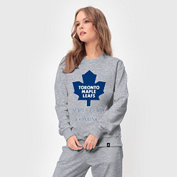 Костюм хлопковый женский Toronto Maple Leafs are coming Торонто Мейпл Лифс, цвет: меланж — фото 2