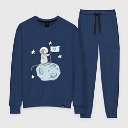 Костюм хлопковый женский Мышь-космонавт, цвет: тёмно-синий