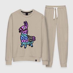 Костюм хлопковый женский Фортнайт Лама Fortnite Lama, цвет: миндальный