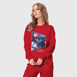 Костюм хлопковый женский Ху Тао, Сяо, Гань Юй, цвет: красный — фото 2