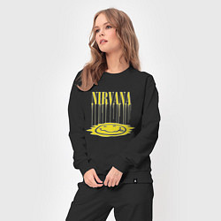 Костюм хлопковый женский Nirvana Логотип Нирвана, цвет: черный — фото 2
