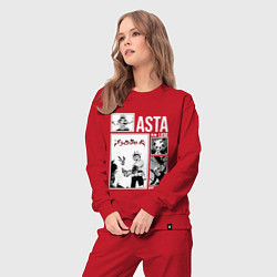 Костюм хлопковый женский Asta art, цвет: красный — фото 2