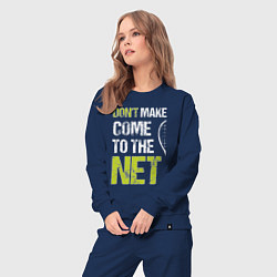 Костюм хлопковый женский Dont make come to the net теннисная шутка, цвет: тёмно-синий — фото 2