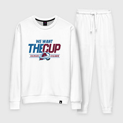 Костюм хлопковый женский Colorado Avalanche we want the cup Колорадо Эвелан, цвет: белый