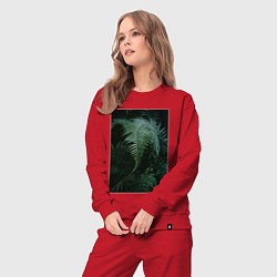 Костюм хлопковый женский Зелёный Папоротник В Лесу, цвет: красный — фото 2
