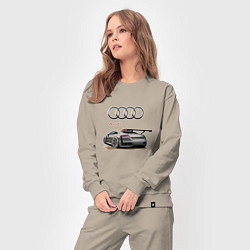 Костюм хлопковый женский Audi Racing team, цвет: миндальный — фото 2