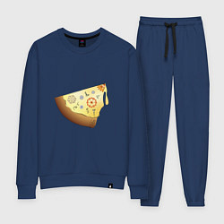 Костюм хлопковый женский Пицца в стиле стимпанк, цвет: тёмно-синий