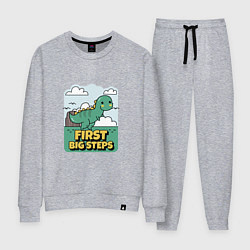 Костюм хлопковый женский ТИРАНОЗАВРИК, цвет: меланж