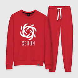 Костюм хлопковый женский Exo SEHUN, цвет: красный