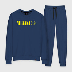 Костюм хлопковый женский Nirvana logo, цвет: тёмно-синий