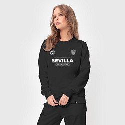 Костюм хлопковый женский Sevilla Форма Чемпионов, цвет: черный — фото 2