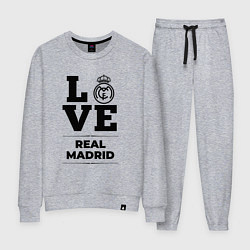 Костюм хлопковый женский Real Madrid Love Классика, цвет: меланж