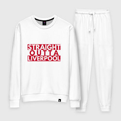 Костюм хлопковый женский Straight Outta Liverpool, цвет: белый